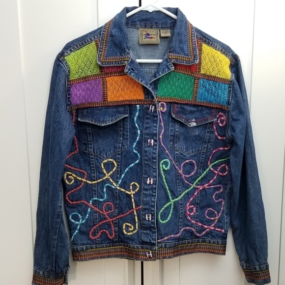 Jackets & Blazers - Vintage hand-stitched jean jacket, 90's